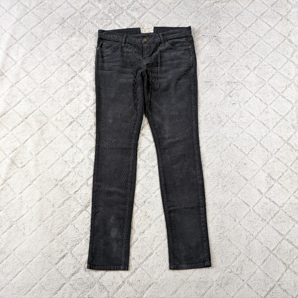 Current Elliott Jeans Women's 30 Black Vintage Shadow The Skinny Corduroy